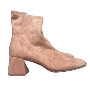 NWT A New Day Women’s Tan Suede Ankle Boots – Size 11 – Block Heel, Side Zip